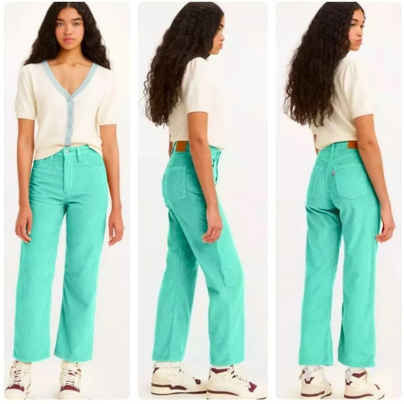 Levi's Corduroy Ribcage Straight Ankle Pants Size 24 - Picture 2 of 11